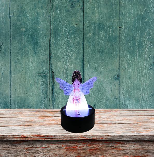 Glitter Acrylic Angel Shaped Sublimated Light
