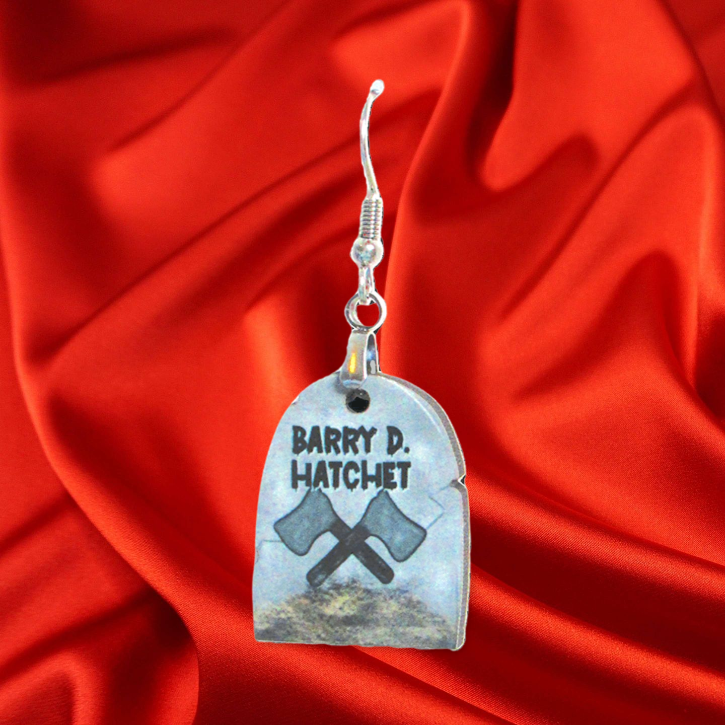 Grave Stone Shaped Sublimated Earrings 1 inch