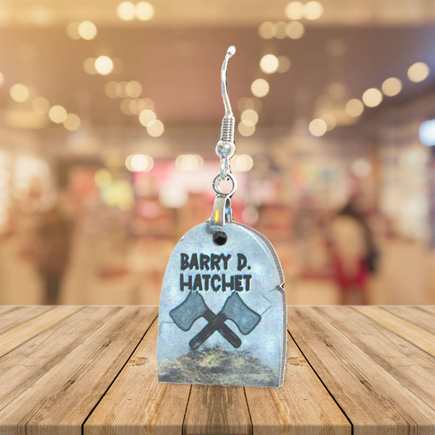 Grave Stone Shaped Sublimated Earrings 1 inch