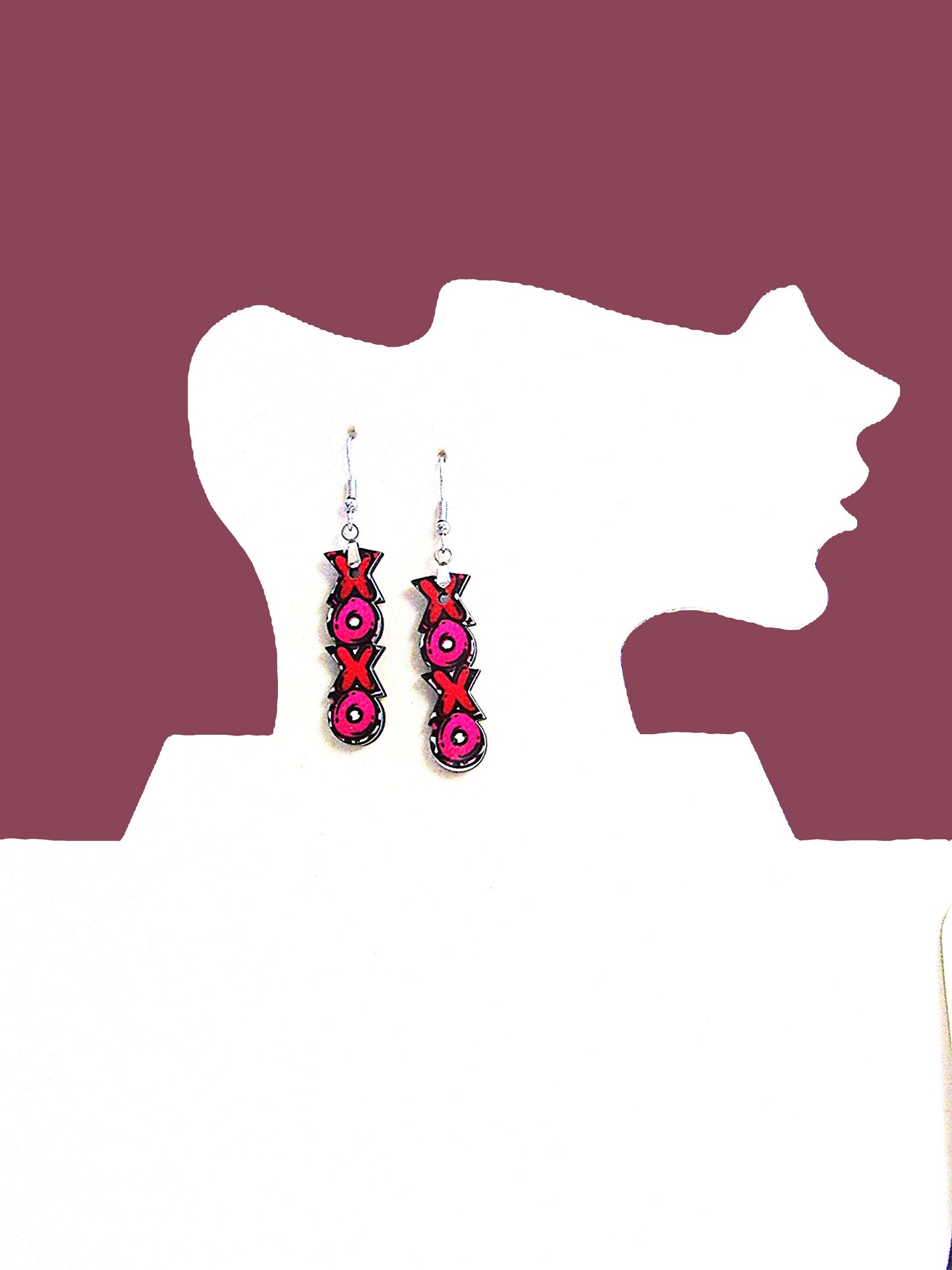 XOXO  Shaped Sublimated Earrings
