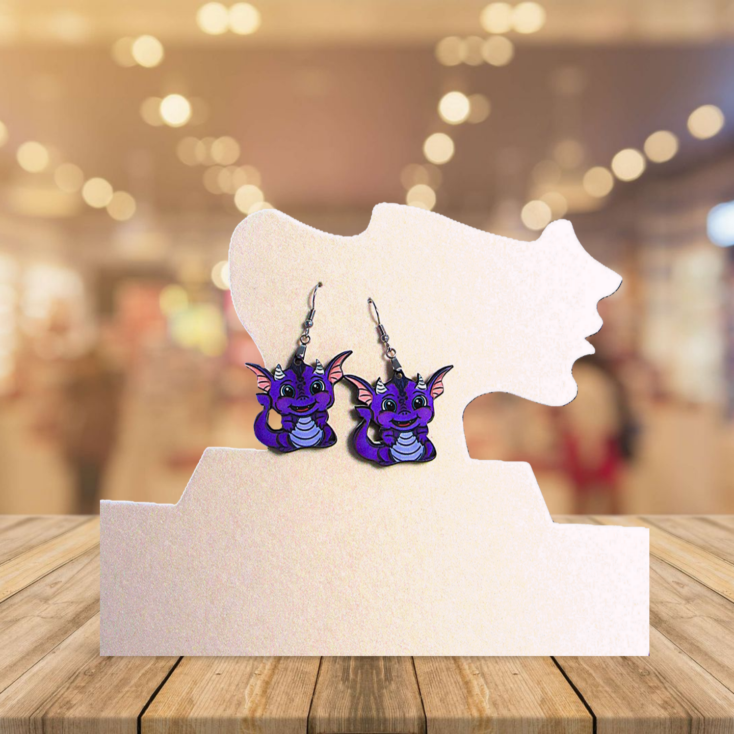 Dragon Shaped Sublimated Earrings 1.5 inch