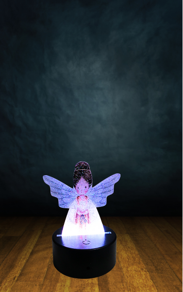 Glitter Acrylic Angel Shaped Sublimated Light
