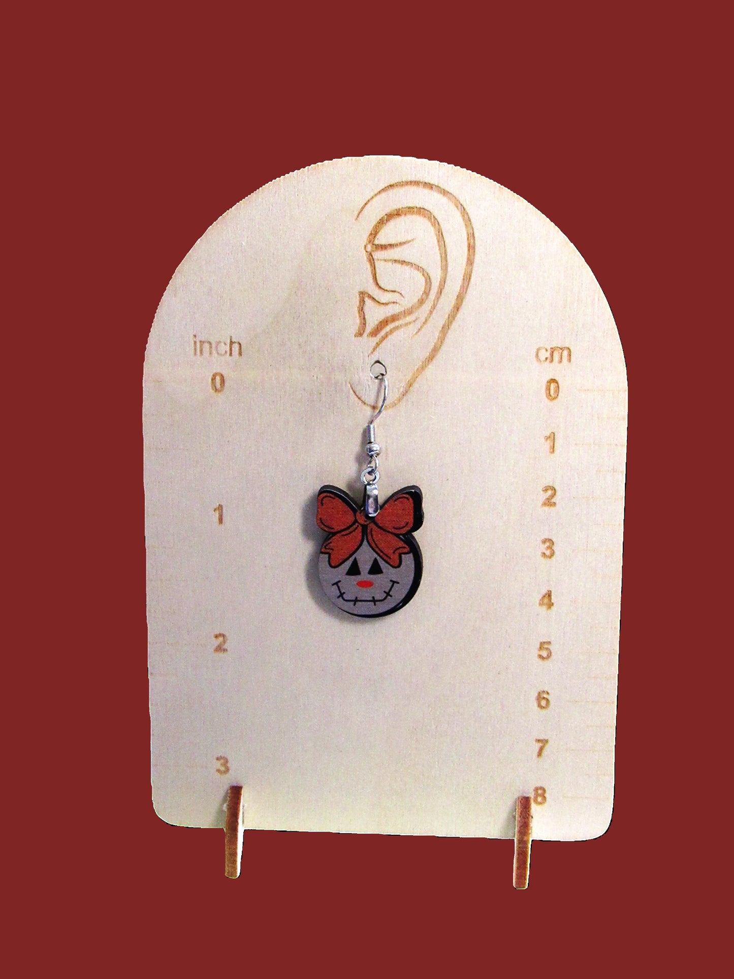 Ball with Bow Shaped Sublimated Earrings