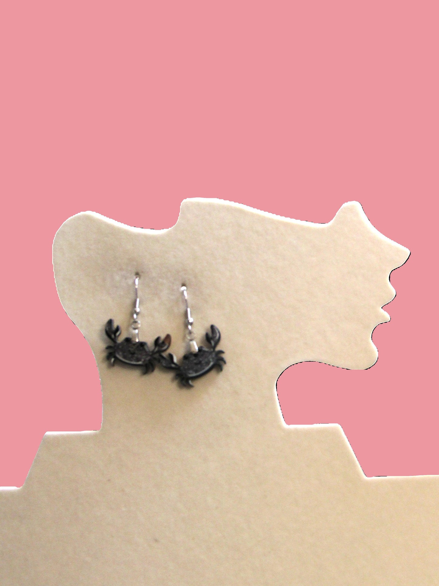 Crab Shaped Sublimated Earrings 1 inch