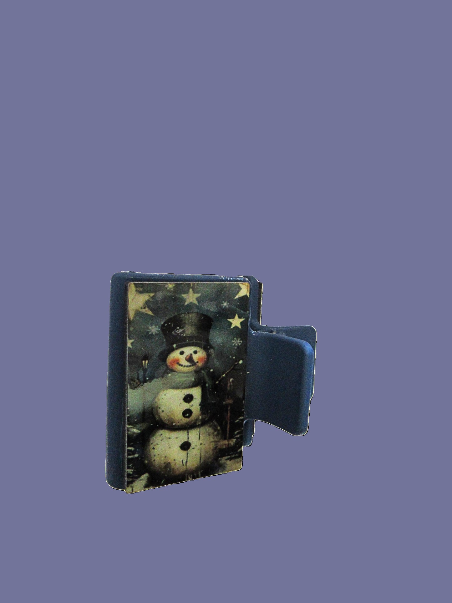 Retro Snowman Sublimated Small Hair Clip