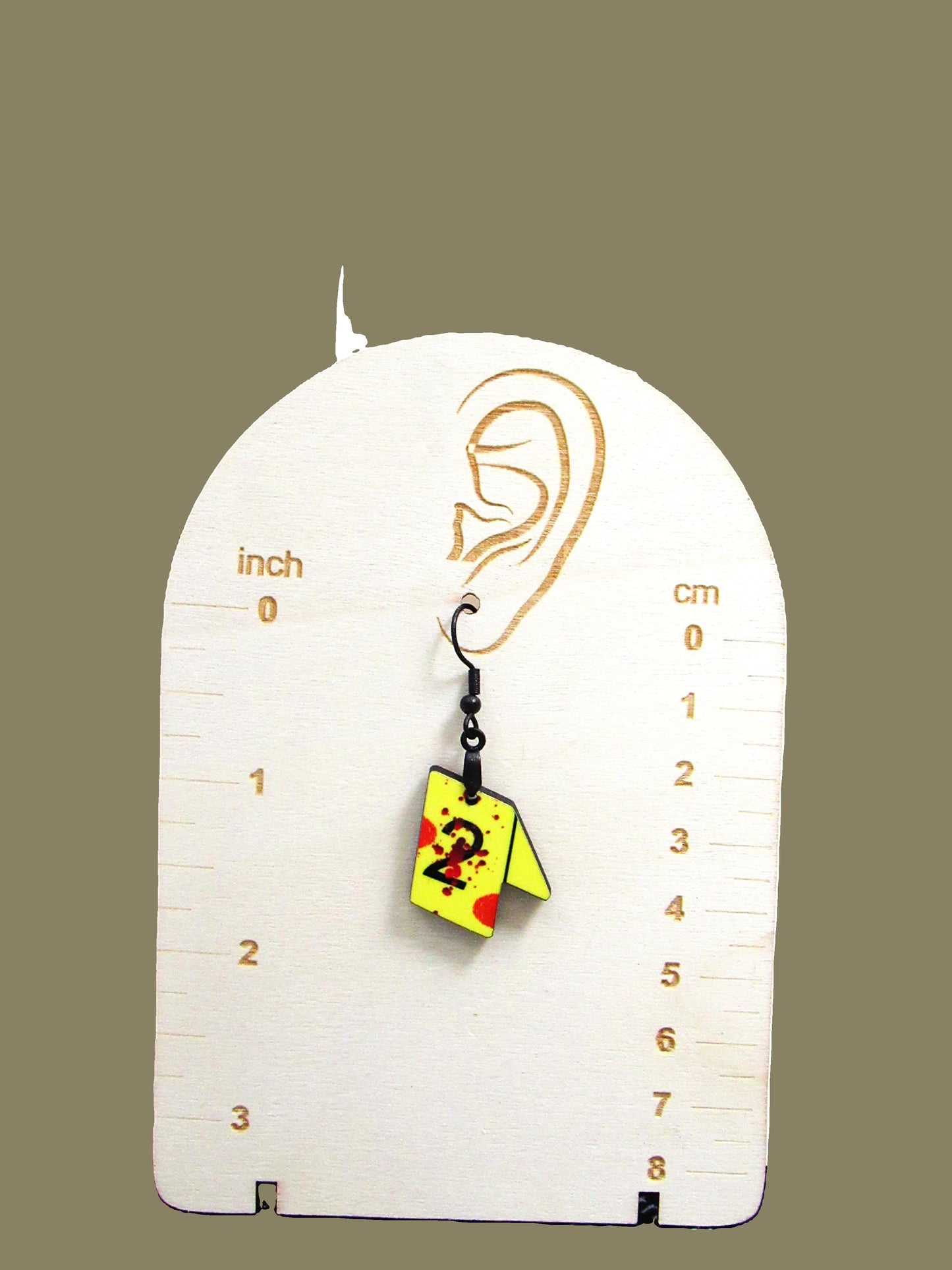 Crime Scene Tag Shaped Sublimated Earrings 1 inch