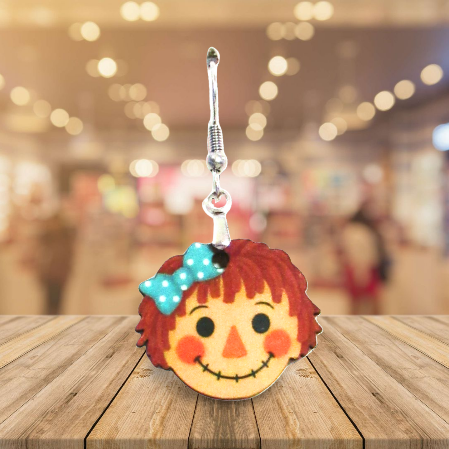 Scarecrow Girl Head Shaped Sublimated Earrings