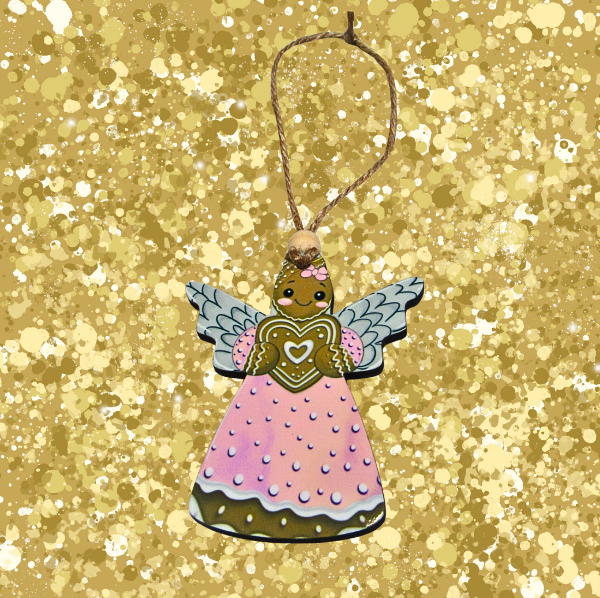 MDF- Angel Shaped Sublimated Ornament