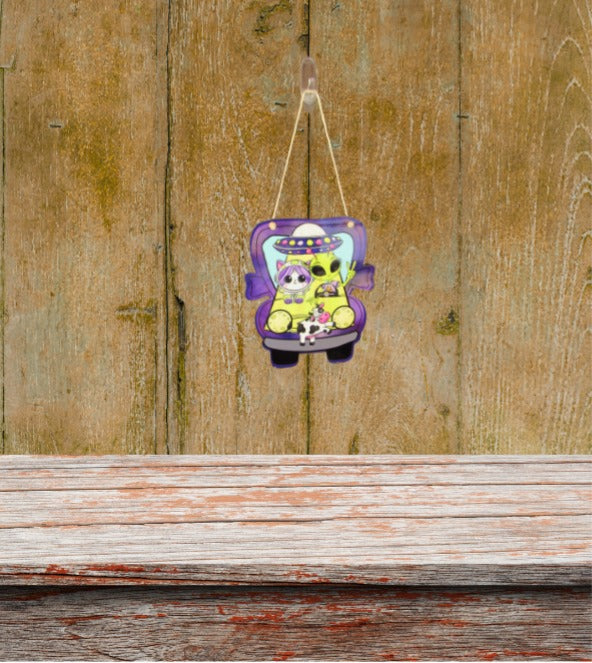 Truck Shaped Sublimated Door Hanger