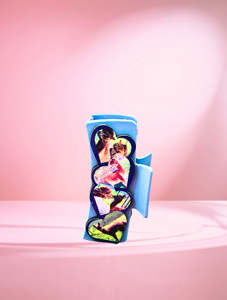 Heart Shaped Sublimated Hair Clip Large