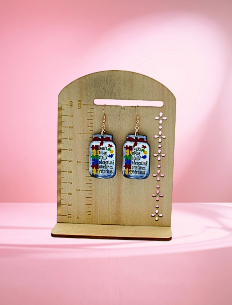 MDF-Mason Jar Shaped Sublimated Earrings 1.5 inch