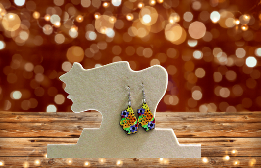 MDF-Fancy Flower Shaped Sublimated Earrings 1.5 inch