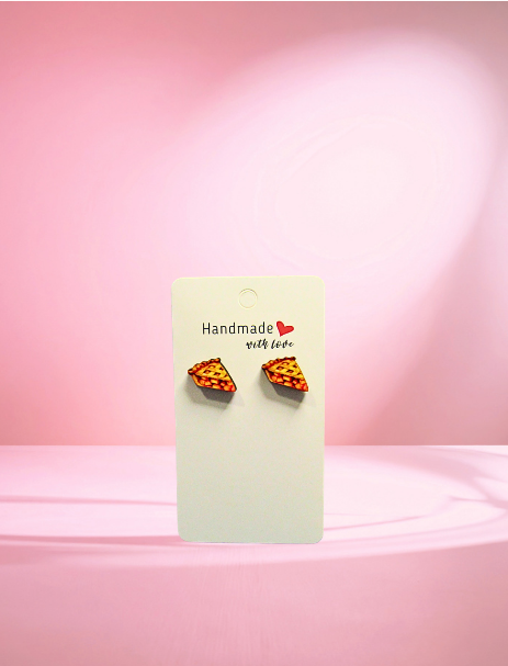 MDF-Pie Slice Shaped Sublimated Stud Earrings