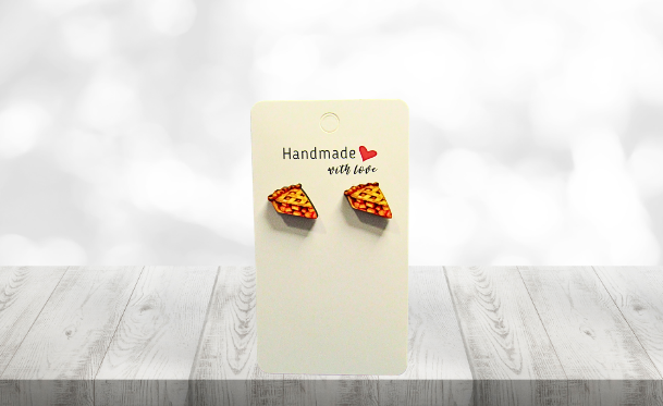 MDF-Pie Slice Shaped Sublimated Stud Earrings