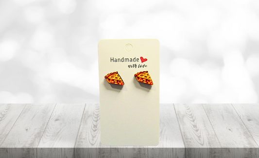 MDF-Pie Slice Shaped Sublimated Stud Earrings