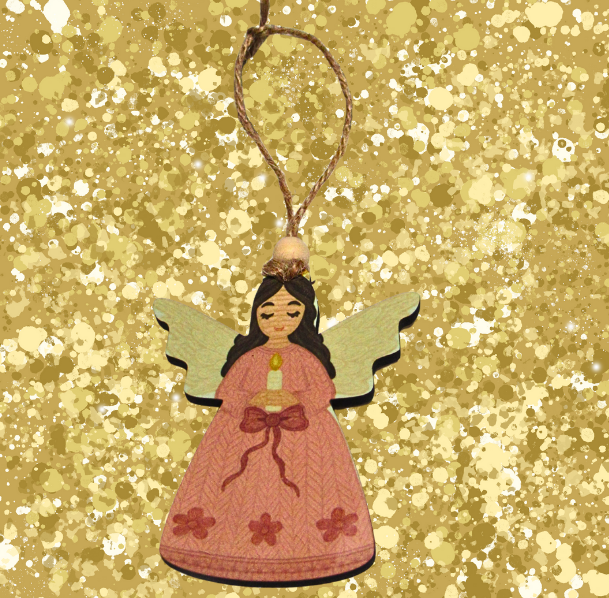MDF- Angel Shaped Sublimated Ornament