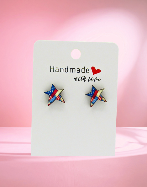 MDF-Star Shaped Sublimated Stud Earrings