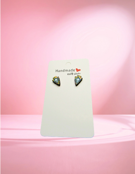 MDF-Arrowhead Shaped Sublimated Stud Earrings