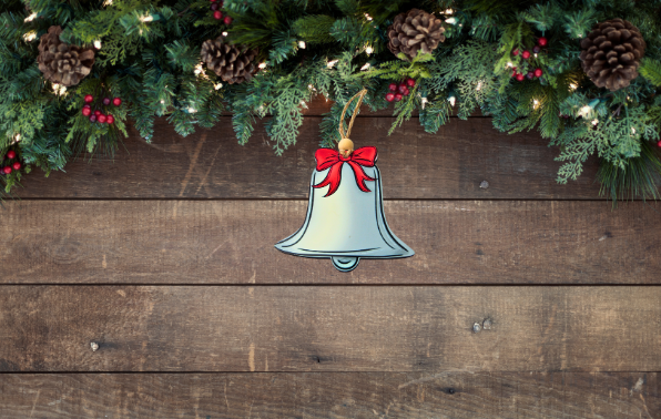 MDF-Bell with Bow Shaped Sublimated Ornament