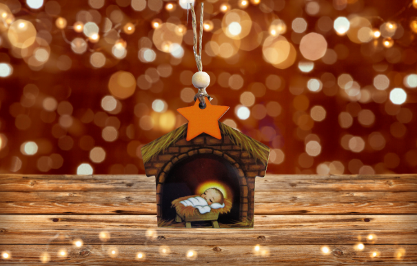 Nativity Shaped Sublimated Ornament