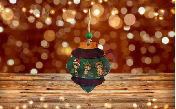 Vintage Bulb Shaped Sublimated Ornament