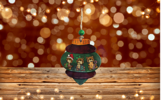 Vintage Bulb Shaped Sublimated Ornament