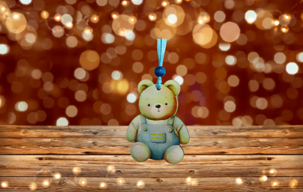 Teddy Bear Shaped Sublimated Ornament