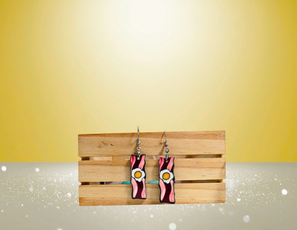 MDF-Bacon Shaped Sublimated Earrings 1.5 inch