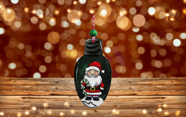 Christmas Light Bulb Shaped Sublimated Ornament