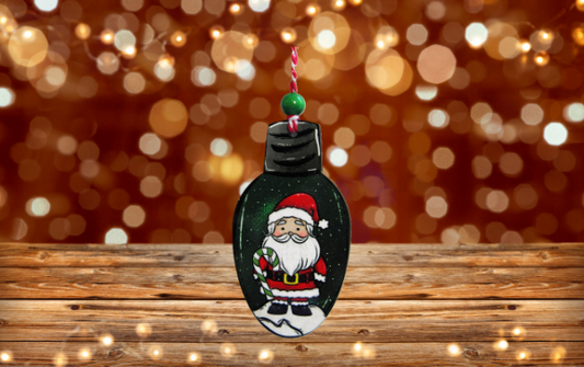 Christmas Light Bulb Shaped Sublimated Ornament