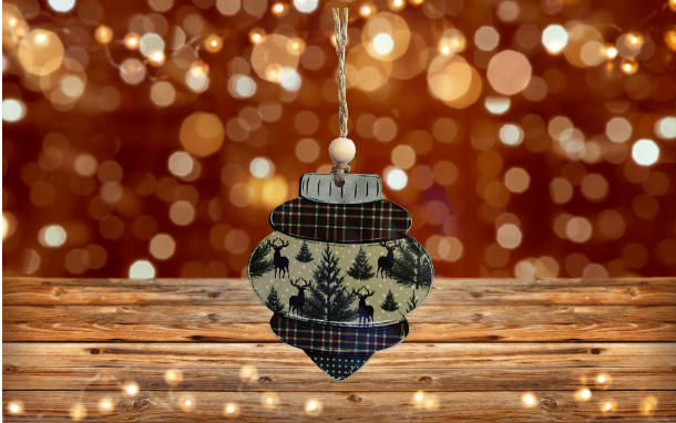 Vintage Bulb Shaped Sublimated Ornament