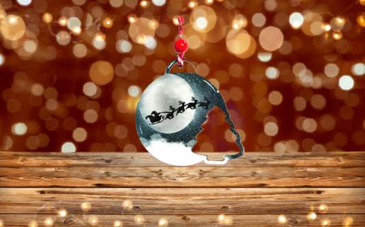 Round Bulb with Tree Shaped Sublimated Ornament