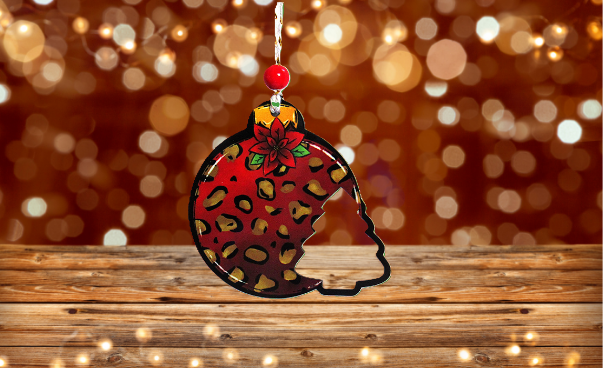 Round Bulb with Tree Shaped Sublimated Ornament