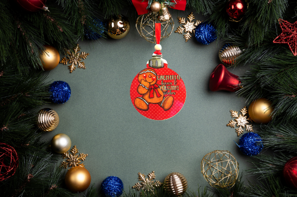 Round Christmas Bulb Shaped Sublimated Ornament