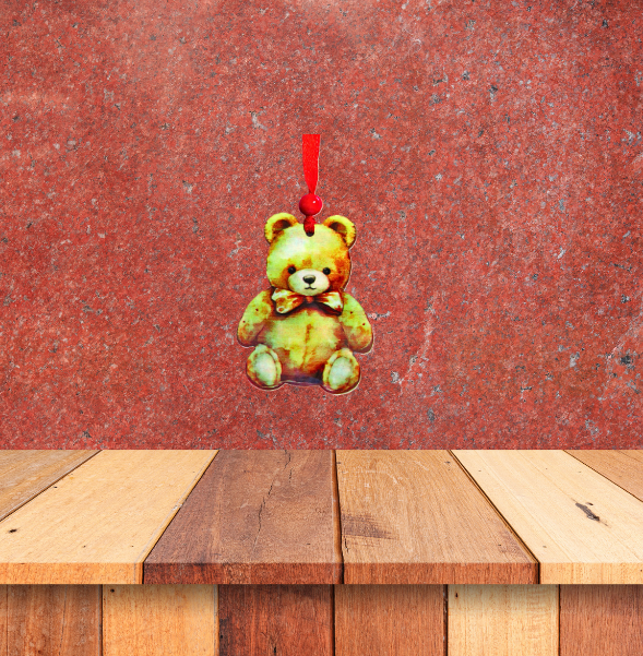 Teddy Bear Shaped Sublimated Ornament