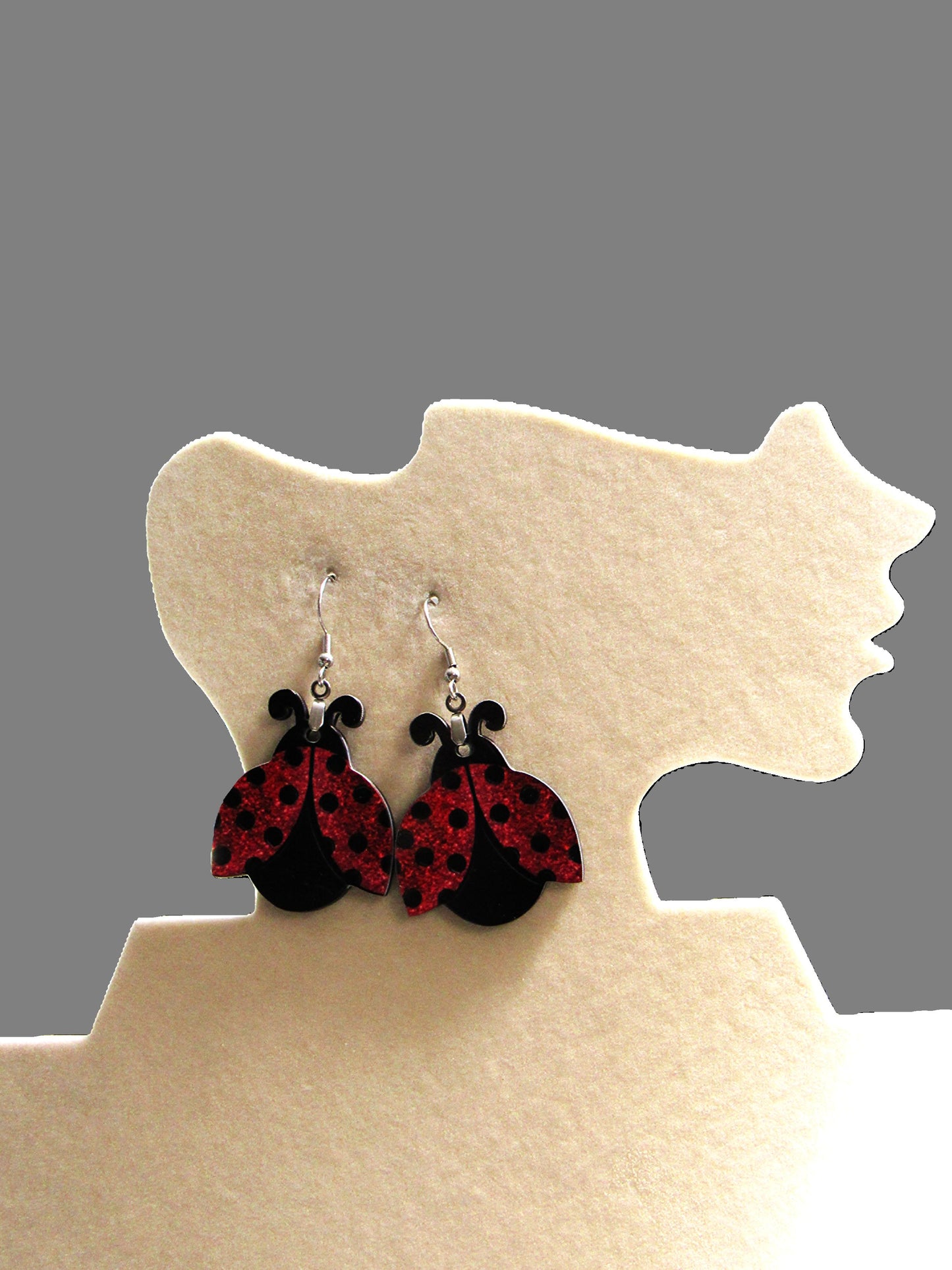 Ladybug Shaped Sublimated Earrings 1.5 inch