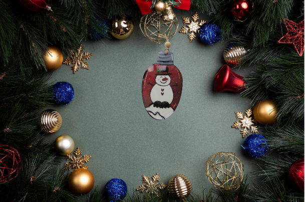 Christmas Light Bulb Shaped Sublimated Ornament