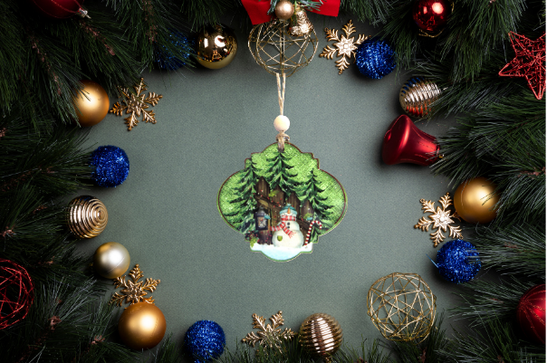 Bulb Shaped Sublimated Christmas Ornament