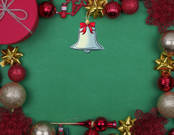 MDF-Bell with Bow Shaped Sublimated Ornament