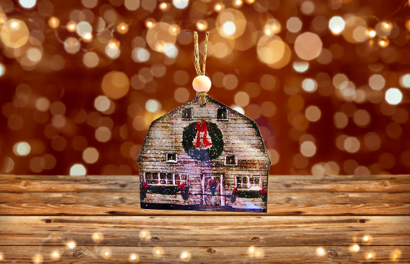Barn Shaped Sublimated Ornament