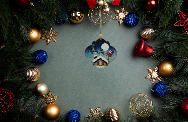 Bulb Shaped Sublimated Christmas Ornament