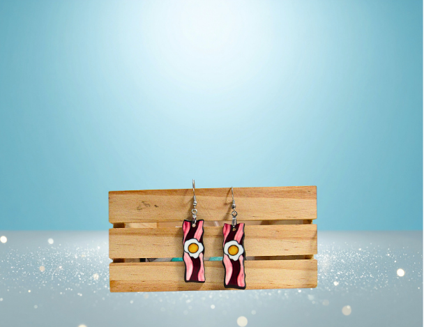 MDF-Bacon Shaped Sublimated Earrings 1.5 inch