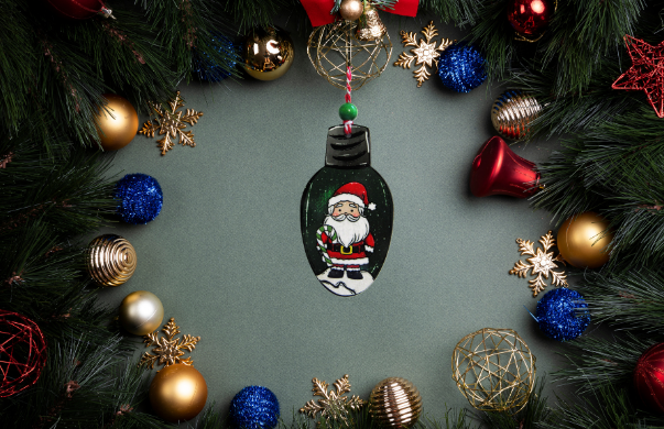 Christmas Light Bulb Shaped Sublimated Ornament