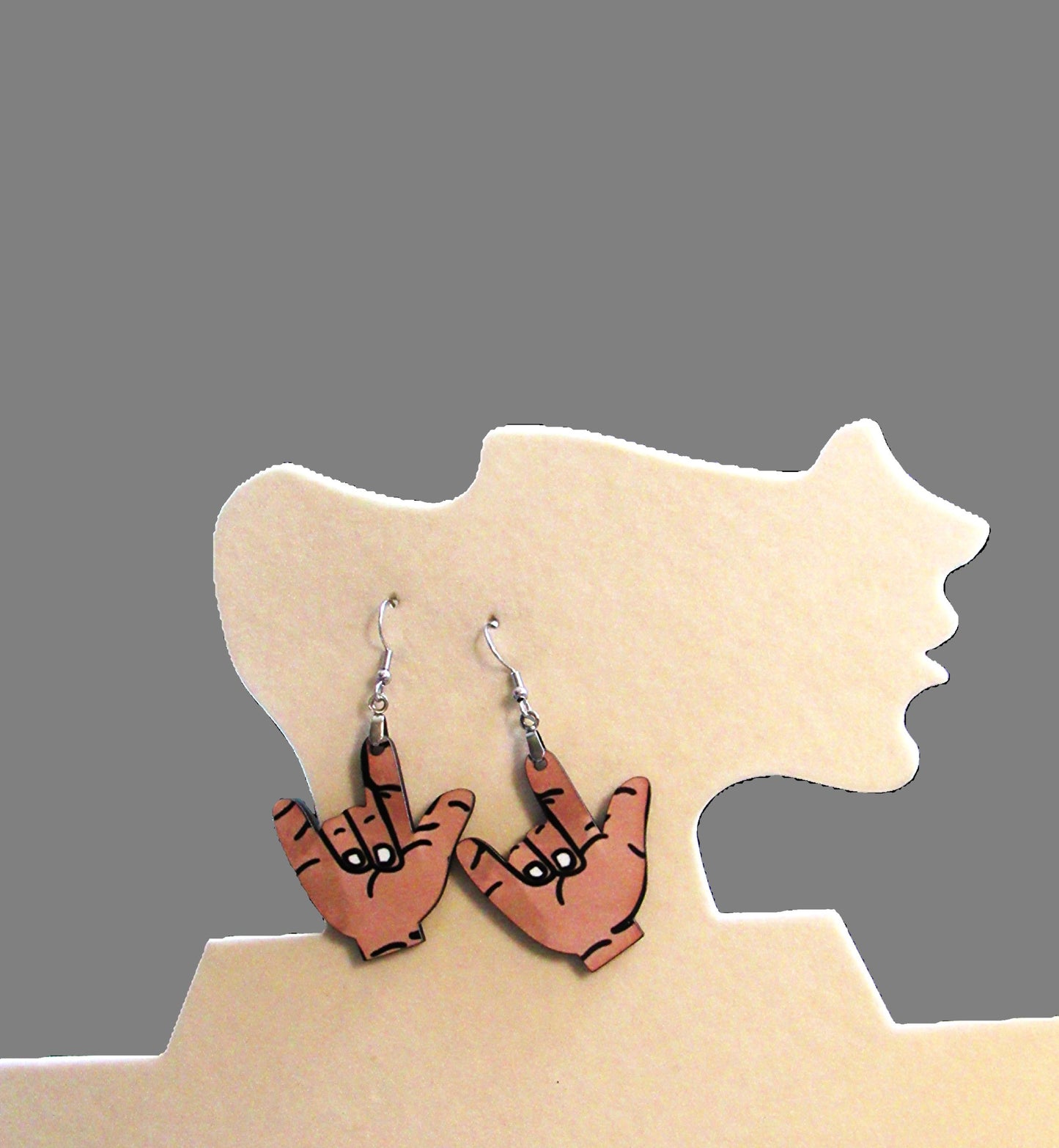 ASL Shaped Sublimated Earring