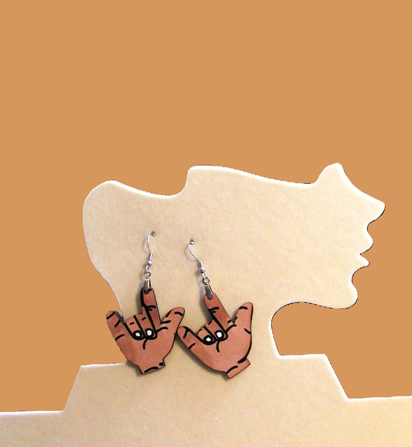 ASL Shaped Sublimated Earring