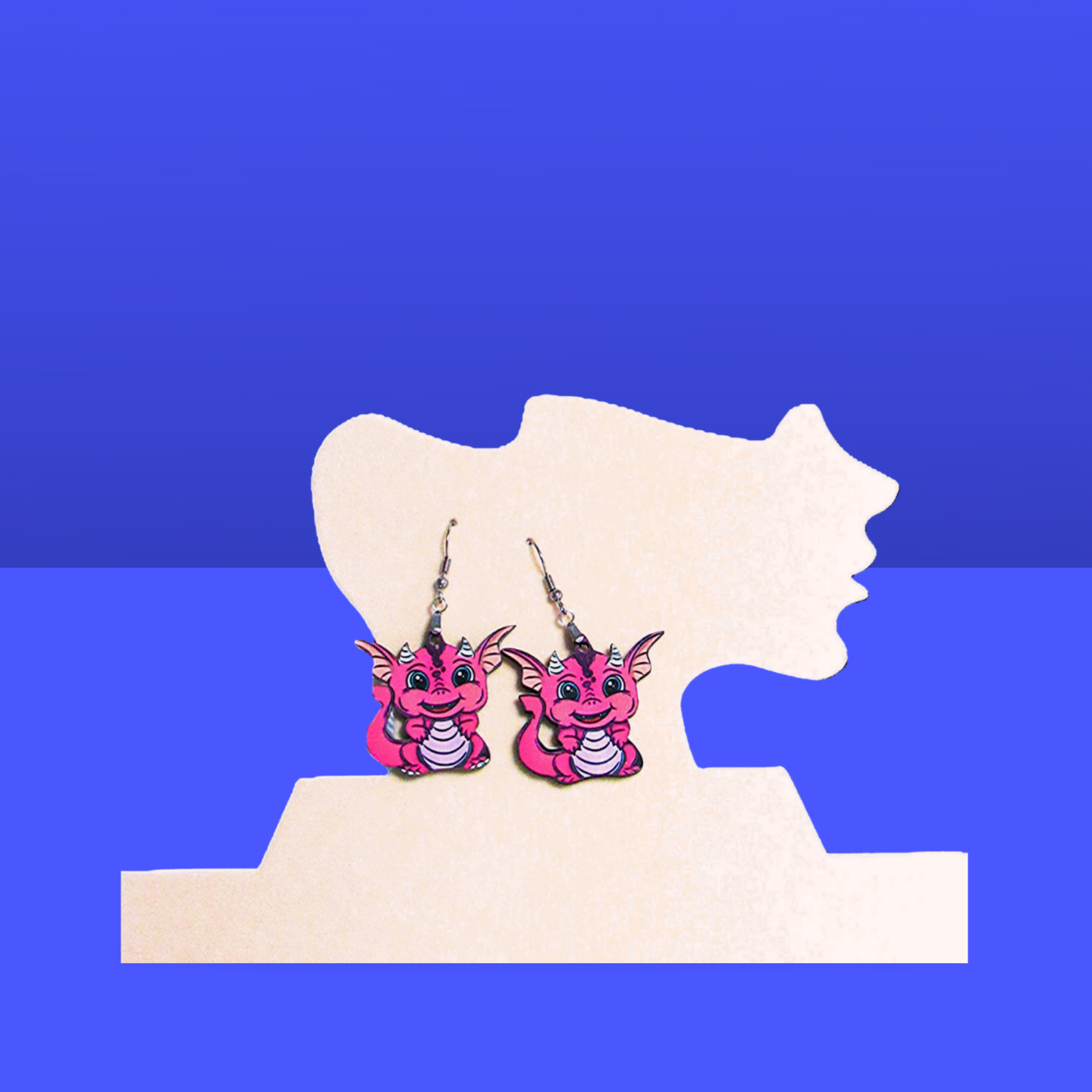 Dragon Shaped Sublimated Earrings 1.5 inch