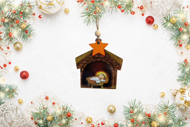 Nativity Shaped Sublimated Ornament