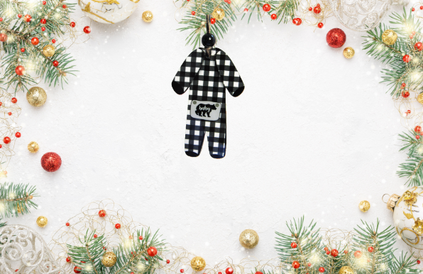 Baby Pajama Shaped Sublimated Ornament