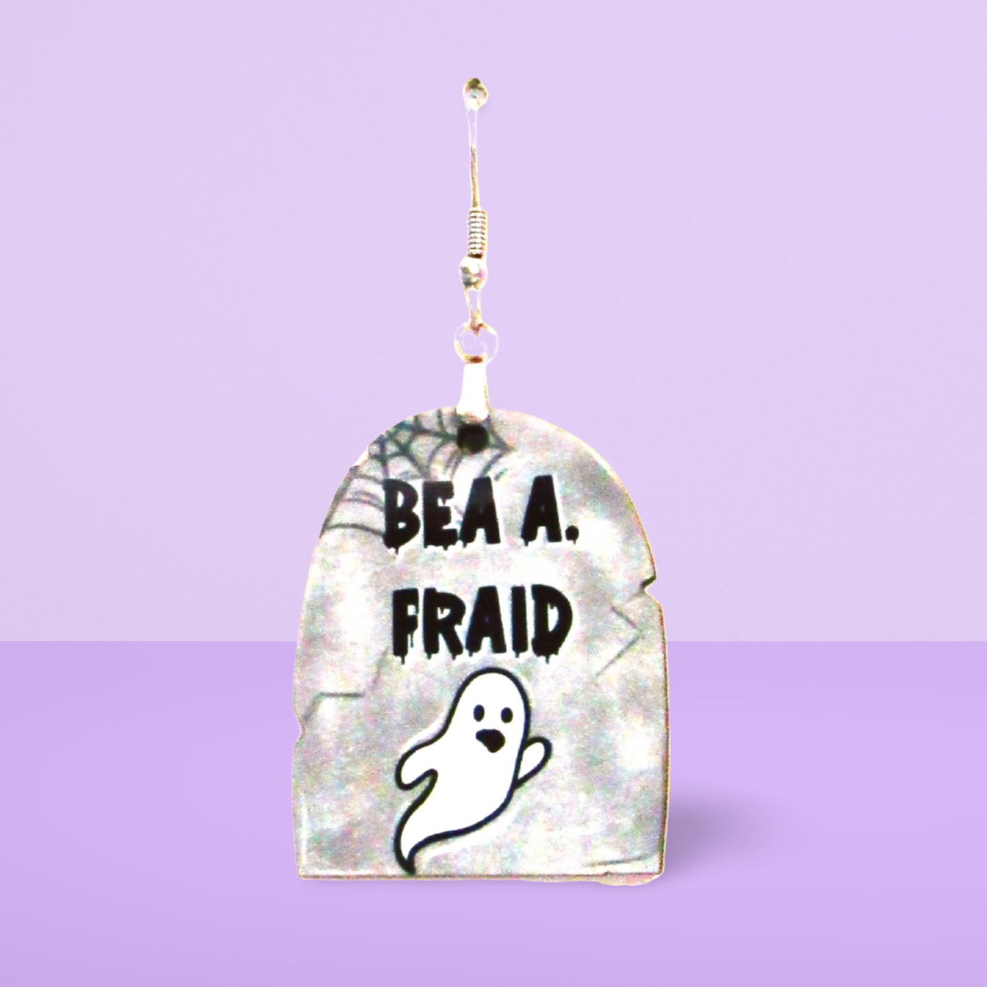 Grave Stone Shaped Sublamated Earrings 1.5 inch