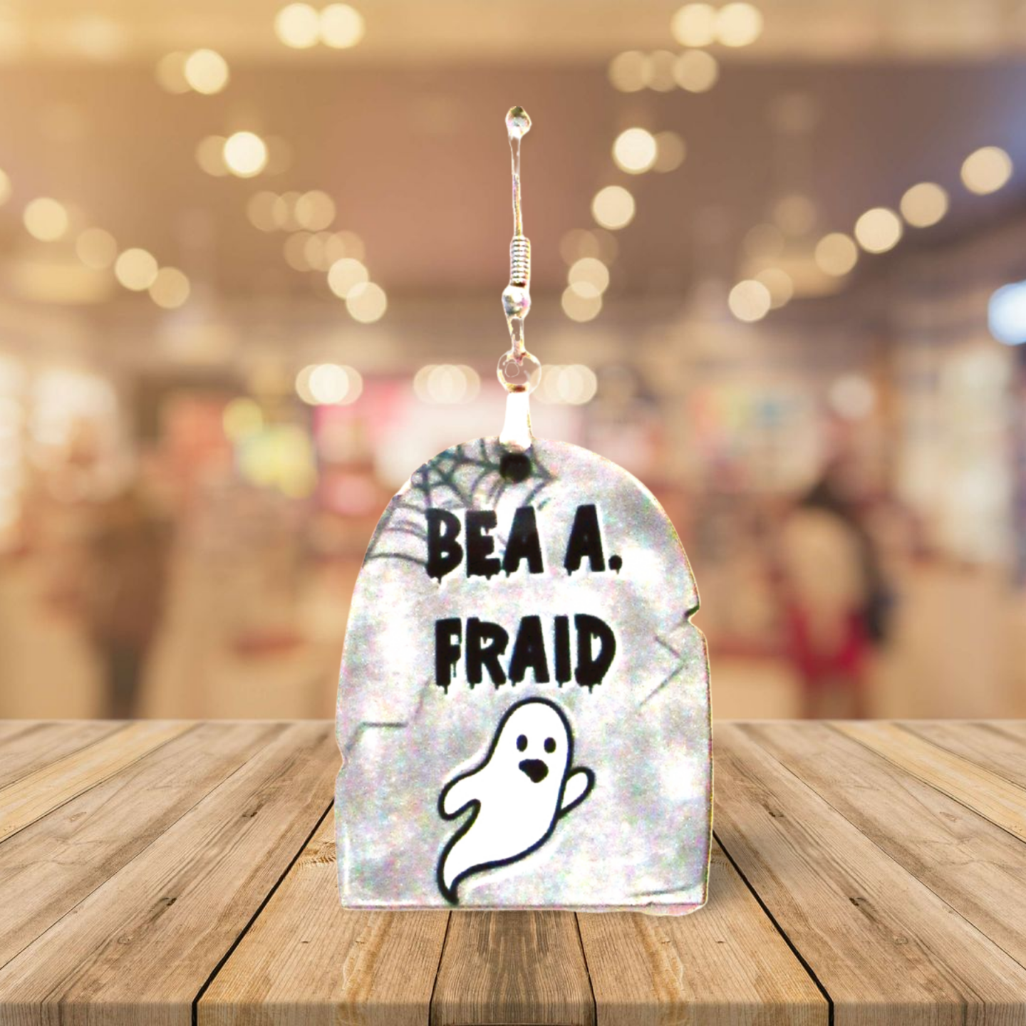 Grave Stone Shaped Sublamated Earrings 1.5 inch